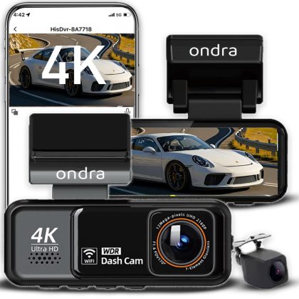WIDEOREJESTRATOR 4K ULTRA HD KAMERA SAMOCHODOWA GPS WIFI KAMERA COFANIA