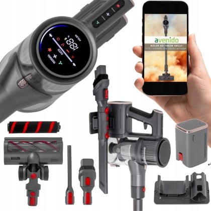 ODKURZACZ PIONOWY BEZPRZEWODOWY 31 kPa 400W HEPA Elektroszczotka LED Ręczny